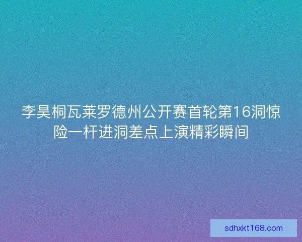 李昊桐瓦莱罗德州公开赛首轮第16洞惊险一杆进洞差点上演精彩瞬间